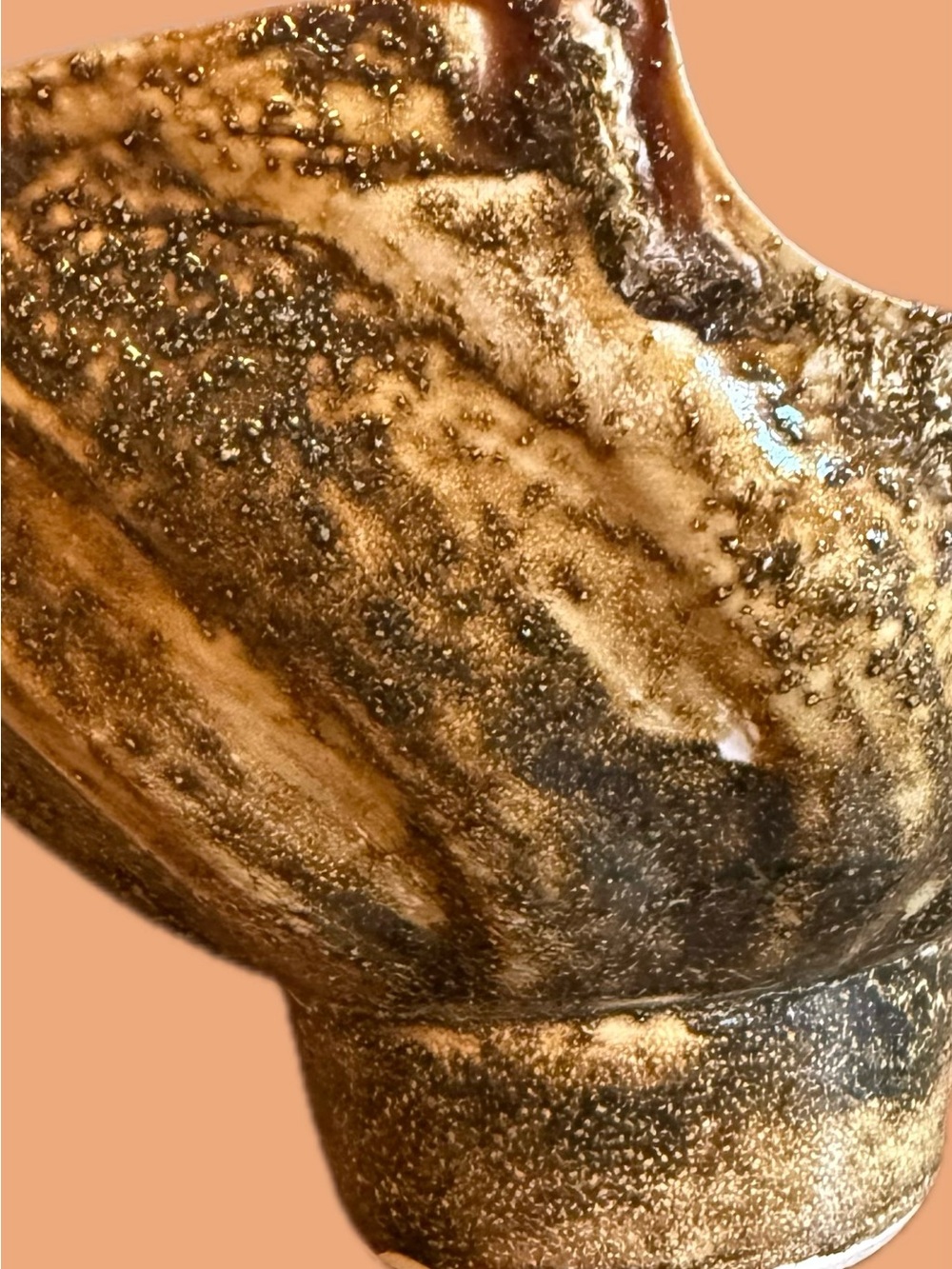 MCM Japanese Studio Pottery Ikebana Pedestal Bowl Sanded Brutalist Wabi Sabi - Picture 5 of 8